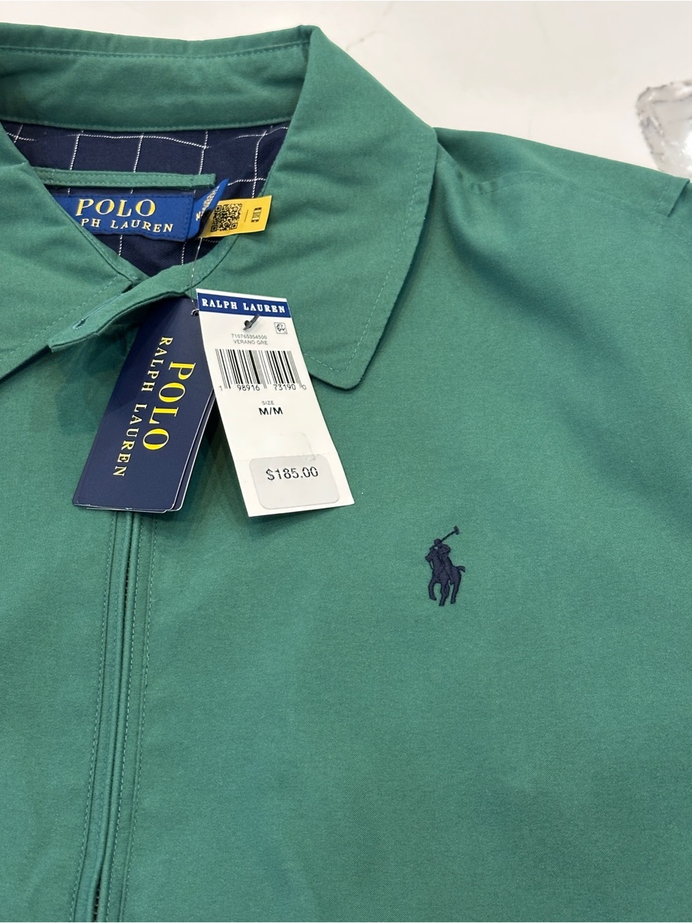 Polo Ralph Lauren VERANO GREEN Twill Bi Swing Full Zip Windbreaker Jacket NWT - Picture 4 of 6